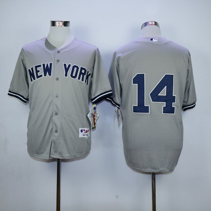 Men New York Yankees #14 No name Grey MLB Jerseys->new york yankees->MLB Jersey